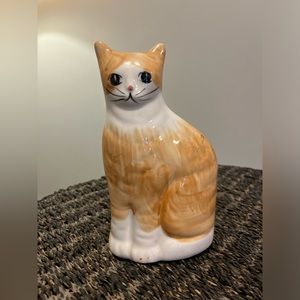 Vintage Ceramic Cat Bank • Orange Tabby Cat 🐈 • Piggy Bank